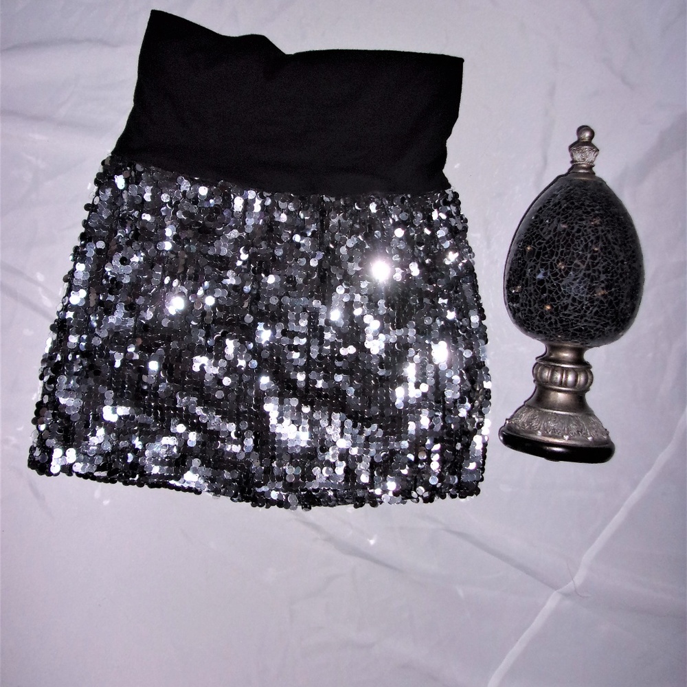 Sequin Black and Silver Women's Skirt